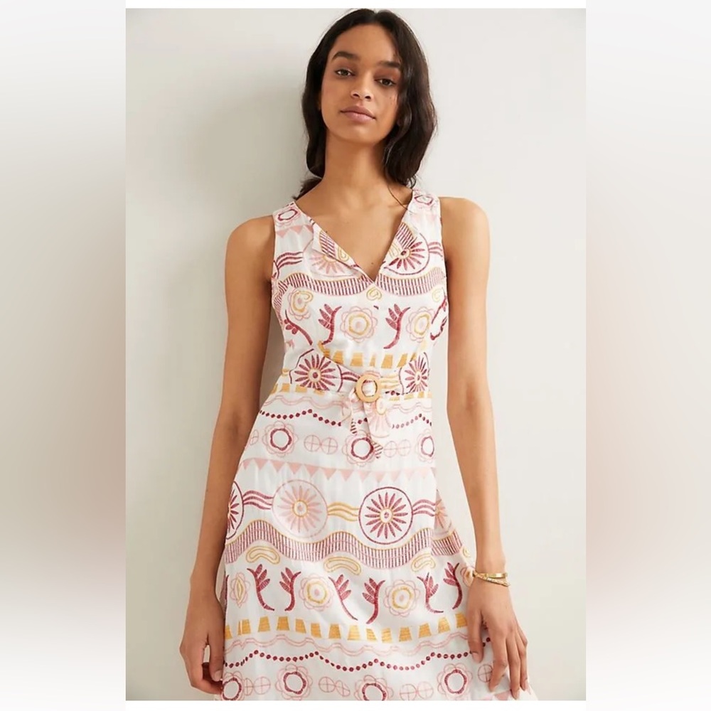 New Anthropologie Harley Embroidered Maxi Dress sz 14 - Picture 4 of 8